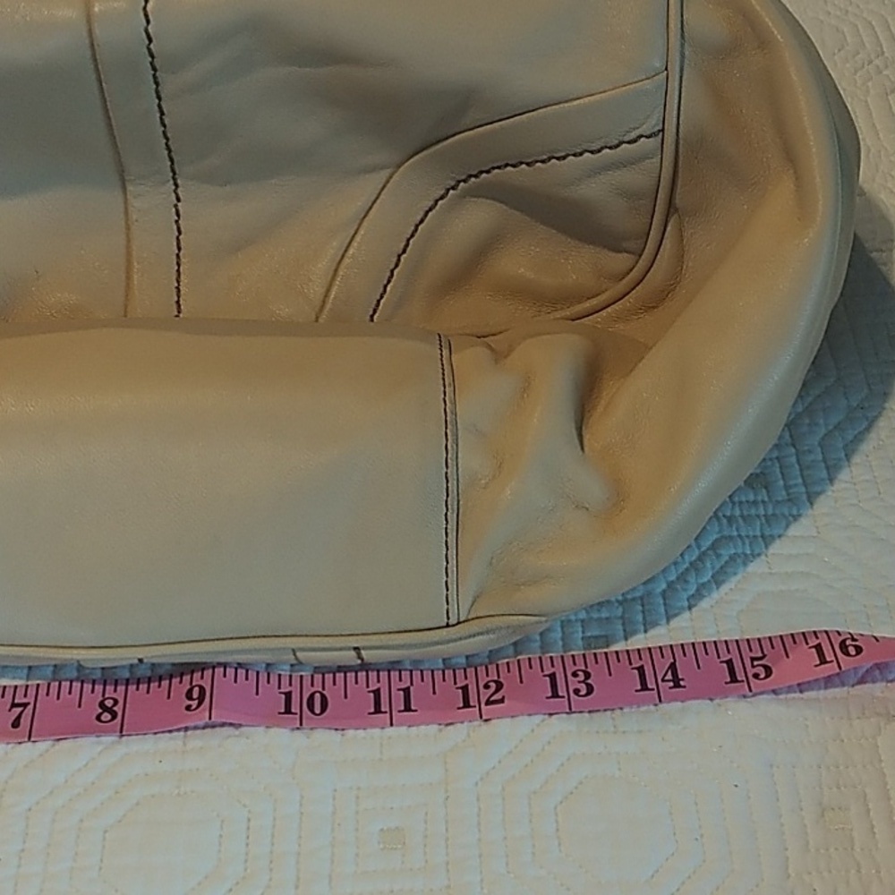 Grancesco Biasia Sheep Leather Cream Slouchy Boho Shoulder Bag - Picture 11 of 12